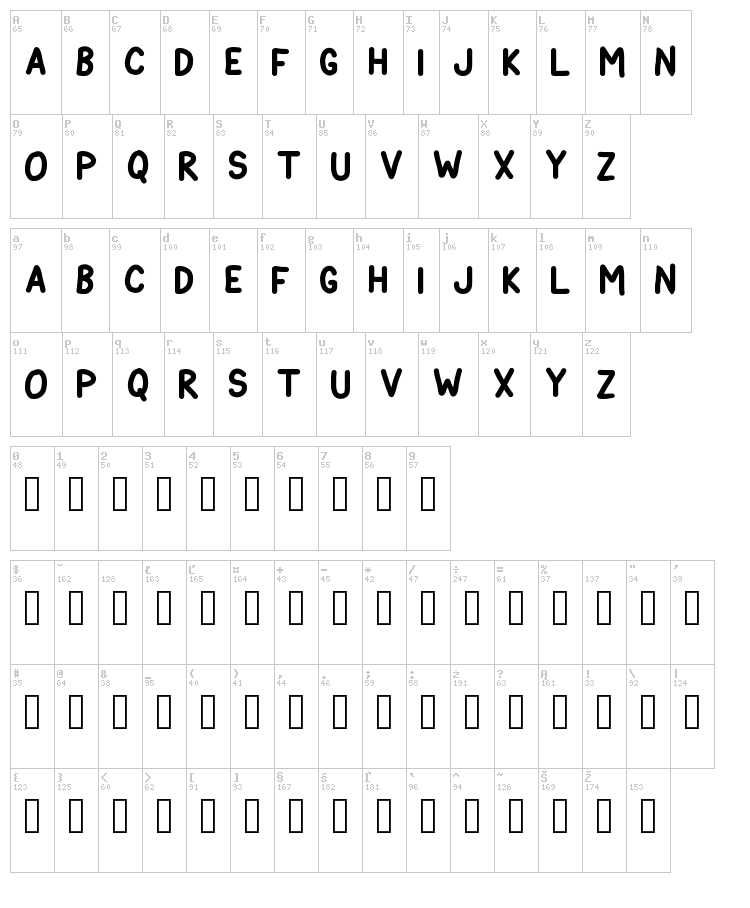 Astronaut City font map